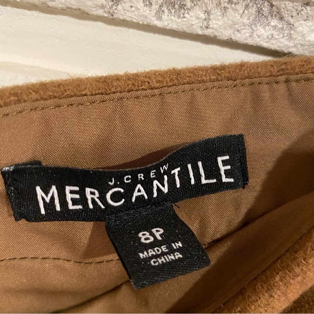 J. Crew Mercantile Wool Pencil Skirt Brown Neutral (US 8P) - Picture 3 of 5